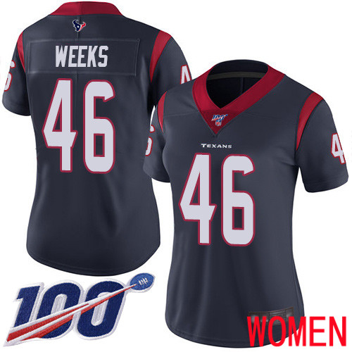 Houston Texans Limited Navy Blue Women Jon Weeks Home Jersey NFL Football #46 100th Season Vapor Untouchable->houston texans->NFL Jersey